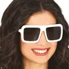 Image de paire de lunettes soleil pvc carrées blanc adulte - générique 16194