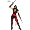 Image de Costume Ninja Femme Rouge Et Noir - Noir / rouge - XS/S