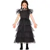 Image de Costume Vêtements Mercredi Fille Gothique 5-6 Ans beige