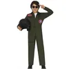 Image de déguisement aviateur pilote de chasse enfant - 3/4 ans - vert - générique 83534