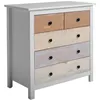 Image de Commode MAGDA blanc et tiroirs multicouleurs en pin massif - VS Venta-Stock