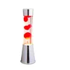 Image de Lampe à lave Fisura à poser avec base chromée, liquide transparent et lave rouge