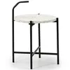 Image de Table auxiliaire Yala avec Plateau en terrazzo Blanc et Pieds métalliques en Noir Mat