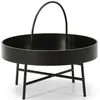 Image de Table Basse Ronde Manila avec Plateau en MDF Noir et Structure métallique Noir Mat