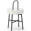Image de Table auxiliaire Jaipur avec Plateau en MDF Blanc et Structure métallique en Noir Mat