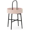 Image de Table auxiliaire Jaipur avec Plateau en MDF Rose et Structure métallique en Noir Mat