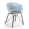 Image de Fauteuil pour Salle à Manger Alba Couleur Bleu, Assise rembourrée