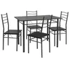 Image de Ensemble de Table et 4 chaises Lima pour Salle à Manger Noir/Gris