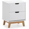 Image de Table de Chevet Miranda 2 tiroirs Blanc, MDF laqué en couler Blanc