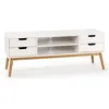 Image de Meuble tv Baku 1 porte et 2 tiroir couleur blanc, 140 cm