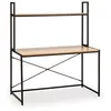 Image de Bureau Carmen noir, 1 étagère, style industriel, 120 cm longueur