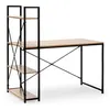 Image de Bureau Lidia noir, 3 étagères, style industriel, 120 cm longueur