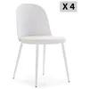 Image de Lot de 4 chaises Kana blanches, pieds en métal et assise rembourrée