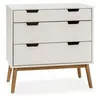 Image de Commode baku 3 tiroirs couleur blanc, 80 cm longueur
