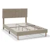 Image de Cadre de lit plateforme Sorni capitonné 30 cm, 90x190 cm, Beige