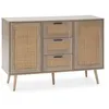 Image de Buffet Dalia 3 tiroirs et 2 portes couleur chêne, 120 cm longueur