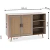 Image de Buffet Dalia 2 portes et 3 niches couleur chêne, 120 cm longueur