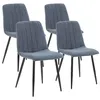 Image de Pack 4 chaises Sagi recouvertes de tissu bleu