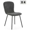 Image de Pack 4 chaises Lucky recouvertes de tissu gris foncé