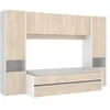 Image de Lit gigogne avec pont de lit SELENA - 90 x 190 cm - Coloris : chêne et blanc