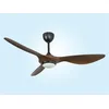 Image de Ventilateur de plafond DC brun ultra puissant avec gradateur LED 12W en 3 tons et contrôle WiFi en marron