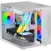 Image de Boitier Mini-tour gaming personnalisée Mars Gaming MC-VIEW MicroATX rose verre trempé 90 degrés