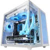 Image de Mars Gaming MC-NOVAM, Boîtier MicroATX Compact, Double Fenêtre Verre Trempé Continu, Châssis Modulaire, Double Caméra, USB-C, Blanc