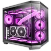 Image de Boîtier PC Mars Semi-Tour Gaming Custom ATX MC-3TCORE - Triple Fenêtre en Verre Trempé USB-C - Noir