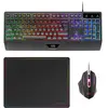 Image de Mars Gaming MCP124 (FR, Filaire), Clavier, Multicolore, Noir