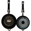 Image de Set 2 Sauteuse Induction Manche Amovible, Poêles 24/ 28cm Antiadhesive Couvercle Briebe MGK19S Noir noir