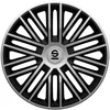 Image de 4 Enjoliveurs Argent/noir Sparco Bergamo 16 Pouces