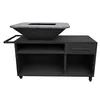 Image de Grand barbecue avec armoire et plaque de cuisson en acier PURLINE EFP56RECT B Noir