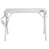 Image de Bureau Gamer Mars Gaming MGD140RGBW Rectangulaire Support Casque et Boissons Métal RGB Blanc