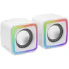 Image de Enceintes Compactes Gaming RGB Mars Gaming MSCUBE Blanc Processeur de Son DSP 8W
