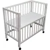 Image de Lit bébé à barreaux cododo en hêtre massif blanc 40x90 cm