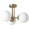 Image de TechBrey Plafonnier Métal et Verre Moonlight Brass 3 Spots Gris Fumée