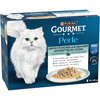 Image de 12x85g Gourmet Perle tendres morceaux de la mer en sauce (4 variétés) Pâtée pour chat