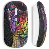 Image de Souris sans fil - Chat colorize - Noir - USB - Compatible Mac et PC - WiFi
