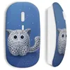 Image de Souris Sans Fil - MANIACASE - Cute Cat - Bleu - Compatible Mac et PC - USB
