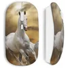 Image de Souris Sans Fil - Cheval - Blanc - USB WiFi - Compatible Mac et PC - Ergonomique