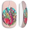 Image de Souris Sans Fil - Flamant Rose - Design Art - Compatible Mac et PC - Clé USB Wifi - Rose