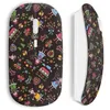 Image de Souris sans fil - Fleurs poupée - Noir - USB - Compatible Mac et PC - WiFi