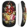 Image de Souris Sans Fil Flowers black design (Maniacase)