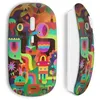 Image de Souris Sans Fil Funny multicolor art (Maniacase)