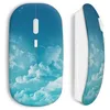 Image de Souris sans fil - Nuages - Bleu - Clé USB wifi incluse - Compatible Mac et PC - Technologie sans fil