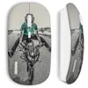Image de Souris Sans Fil - Moto Style - Blanc - Clé USB WiFi - Compatible Mac et PC