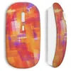 Image de Souris sans fil Pixel design Orange (Maniacase)