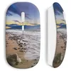 Image de Souris sans fil - Plage paysage - USB wifi - Compatible Mac et PC - Couleur blanche - Technologie sans fil