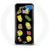 Image de Coque pour Samsung Galaxy A6 2018 Les Simpson autocollants fond noir