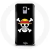 Image de Coque pour Samsung Galaxy A6 2018 One Piece Manga Tete de Mort Fond Noir
